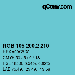 カラーコード: RGB 105 200.2 210 | qconv.com