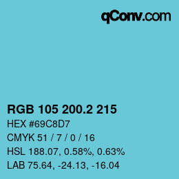 カラーコード: RGB 105 200.2 215 | qconv.com