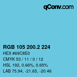 カラーコード: RGB 105 200.2 224 | qconv.com