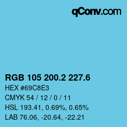 カラーコード: RGB 105 200.2 227.6 | qconv.com
