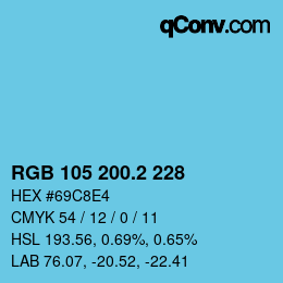 カラーコード: RGB 105 200.2 228 | qconv.com