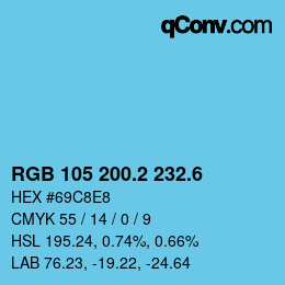 カラーコード: RGB 105 200.2 232.6 | qconv.com