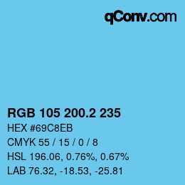 カラーコード: RGB 105 200.2 235 | qconv.com