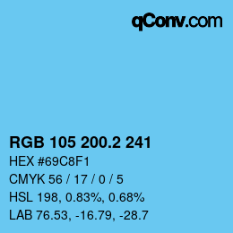 カラーコード: RGB 105 200.2 241 | qconv.com