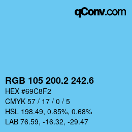 カラーコード: RGB 105 200.2 242.6 | qconv.com