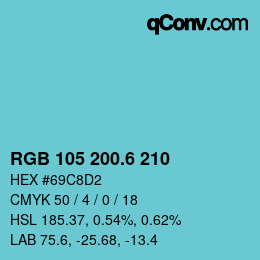 カラーコード: RGB 105 200.6 210 | qconv.com