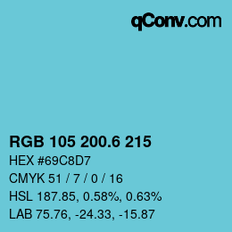 カラーコード: RGB 105 200.6 215 | qconv.com