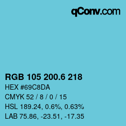 カラーコード: RGB 105 200.6 218 | qconv.com