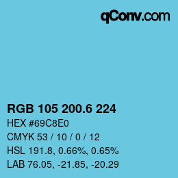 カラーコード: RGB 105 200.6 224 | qconv.com