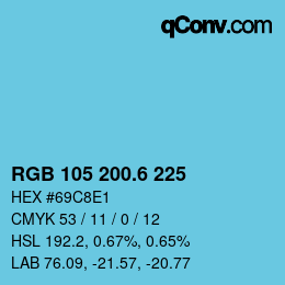 カラーコード: RGB 105 200.6 225 | qconv.com