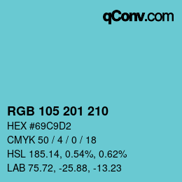 Color code: RGB 105 201 210 | qconv.com