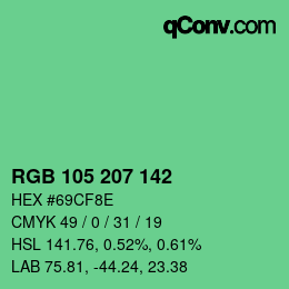 Color code: RGB 105 207 142 | qconv.com