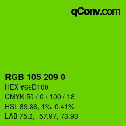 Color code: RGB 105 209 0 | qconv.com