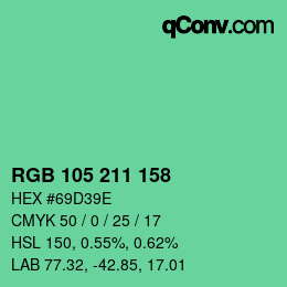 Color code: RGB 105 211 158 | qconv.com