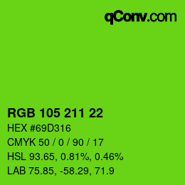 Color code: RGB 105 211 22 | qconv.com