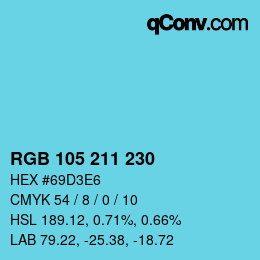 Color code: RGB 105 211 230 | qconv.com