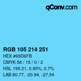 Color code: RGB 105 214 251 | qconv.com