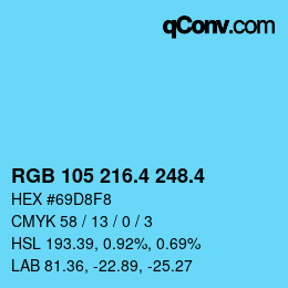 カラーコード: RGB 105 216.4 248.4 | qconv.com