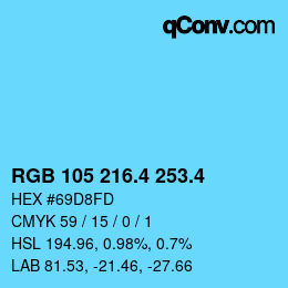 カラーコード: RGB 105 216.4 253.4 | qconv.com