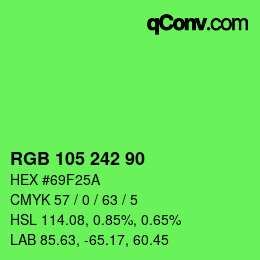 Color code: RGB 105 242 90 | qconv.com