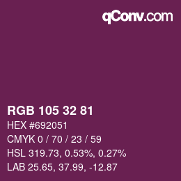 Color code: RGB 105 32 81 | qconv.com