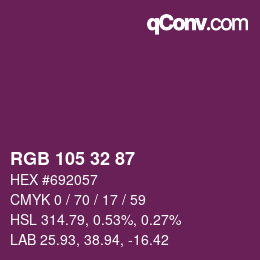 カラーコード: RGB 105 32 87 | qconv.com