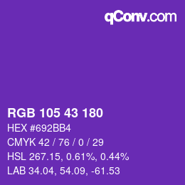 Color code: RGB 105 43 180 | qconv.com