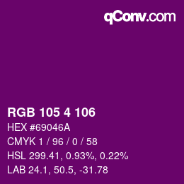 Color code: RGB 105 4 106 | qconv.com