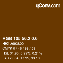 カラーコード: RGB 105 56.2 0.6 | qconv.com