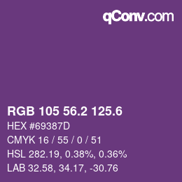 カラーコード: RGB 105 56.2 125.6 | qconv.com