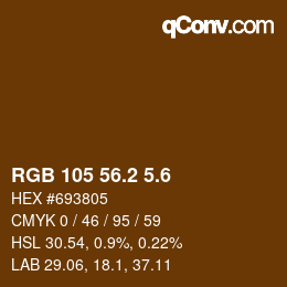 カラーコード: RGB 105 56.2 5.6 | qconv.com