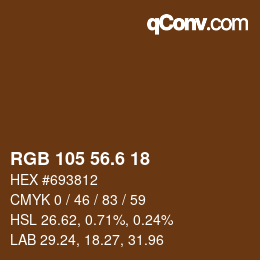 カラーコード: RGB 105 56.6 18 | qconv.com