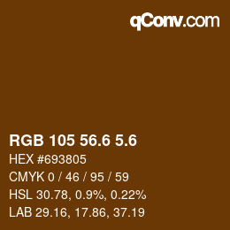カラーコード: RGB 105 56.6 5.6 | qconv.com