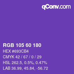 颜色代码: RGB 105 60 180 | qconv.com