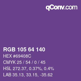 Color code: RGB 105 64 140 | qconv.com