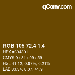 カラーコード: RGB 105 72.4 1.4 | qconv.com