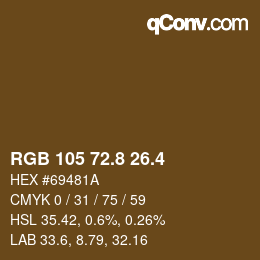カラーコード: RGB 105 72.8 26.4 | qconv.com