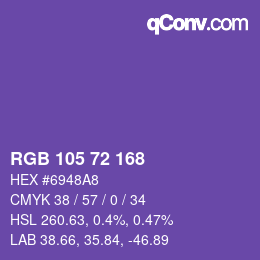 Color code: RGB 105 72 168 | qconv.com