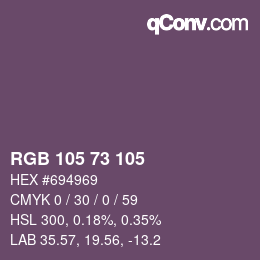 Color code: RGB 105 73 105 | qconv.com