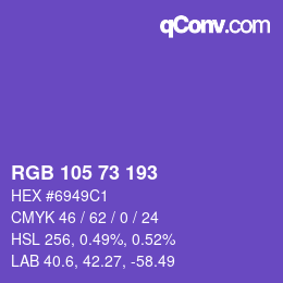 Farbcode: RGB 105 73 193 | qconv.com