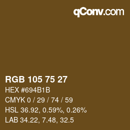Color code: RGB 105 75 27 | qconv.com