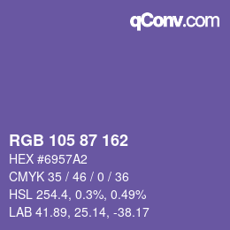 Farbcode: RGB 105 87 162 | qconv.com