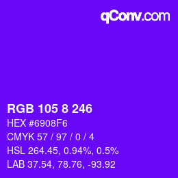 Color code: RGB 105 8 246 | qconv.com