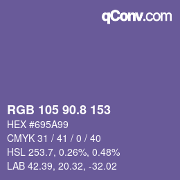 Color code: RGB 105 90.8 153 | qconv.com