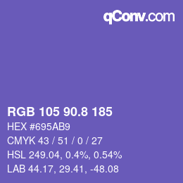 Color code: RGB 105 90.8 185 | qconv.com