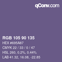 Farbcode: RGB 105 90 135 | qconv.com