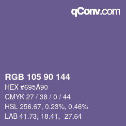 Farbcode: RGB 105 90 144 | qconv.com