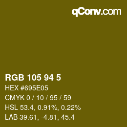 Color code: RGB 105 94 5 | qconv.com
