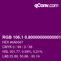 カラーコード: RGB 106.1 0.80000000000001 103 | qconv.com