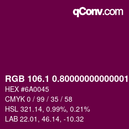 カラーコード: RGB 106.1 0.80000000000001 69 | qconv.com